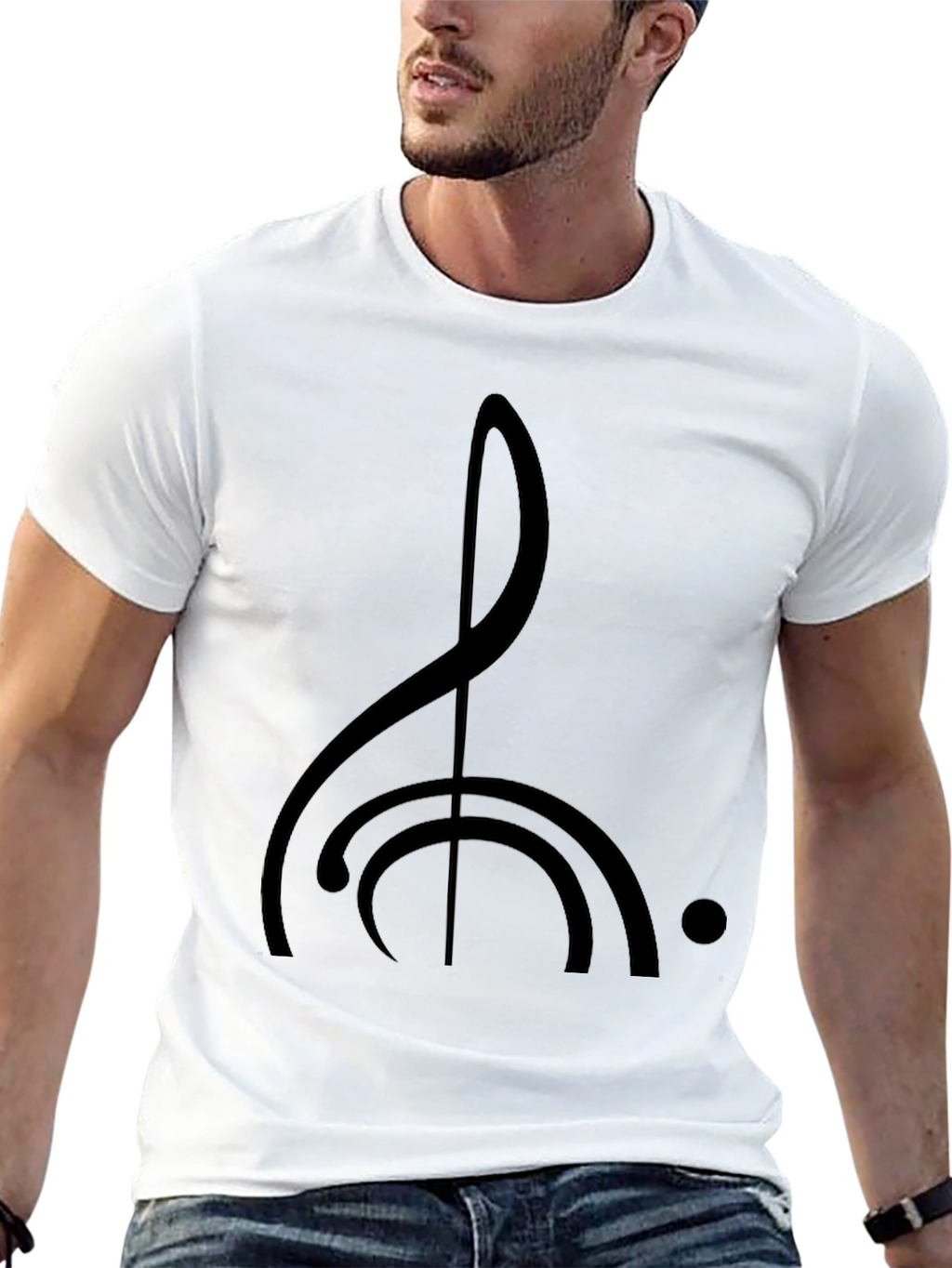 Musical Note Graphic Tee - Modern Black Shirt