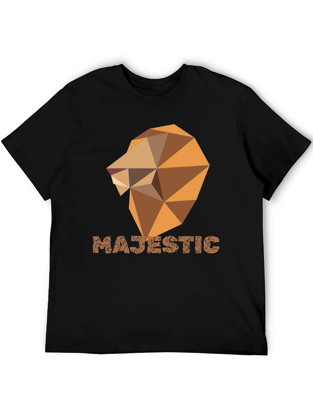 Majestic Geometric Lion Graphic Tee - Stylish Black Shirt