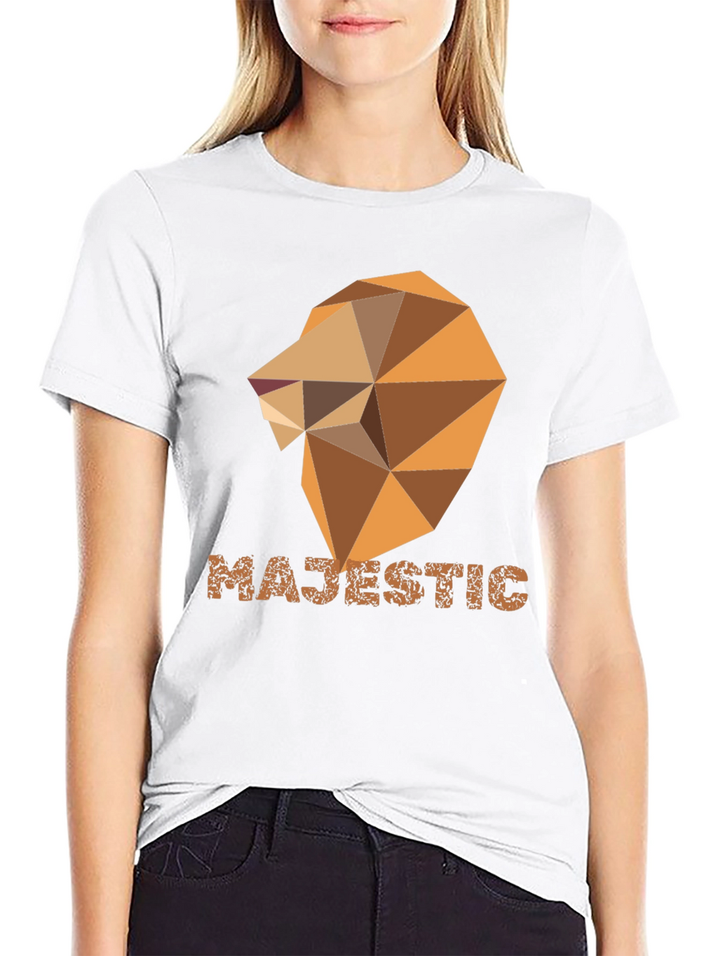 Majestic Geometric Lion Graphic Tee - Stylish Black Shirt