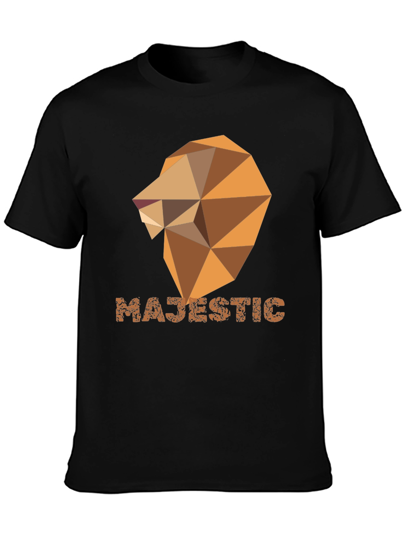 Majestic Geometric Lion Graphic Tee - Stylish Black Shirt