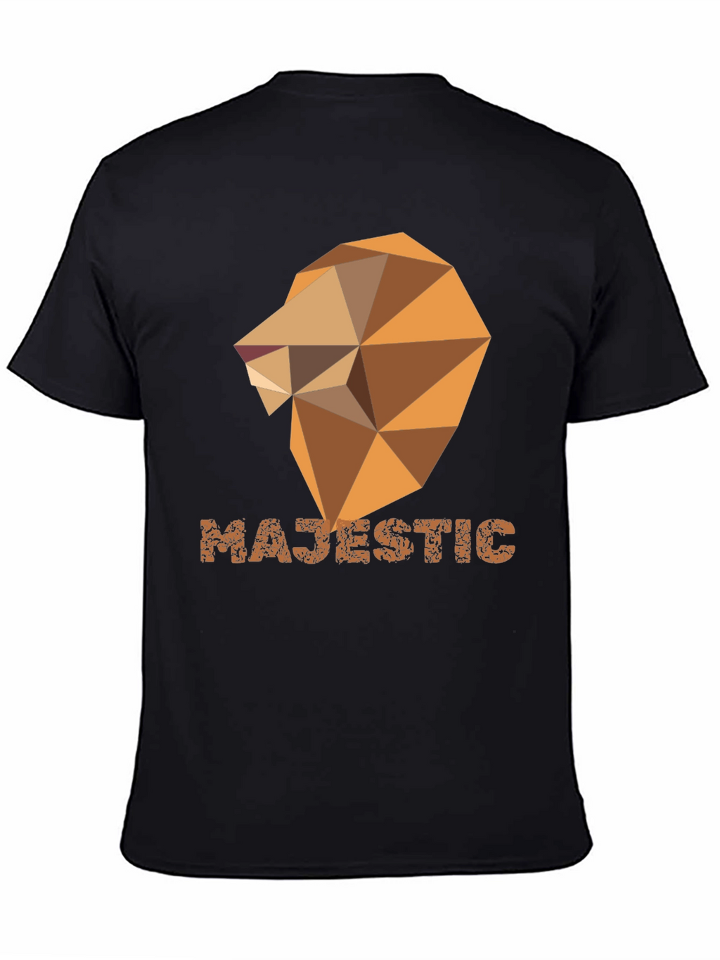 Majestic Geometric Lion Graphic Tee - Stylish Black Shirt