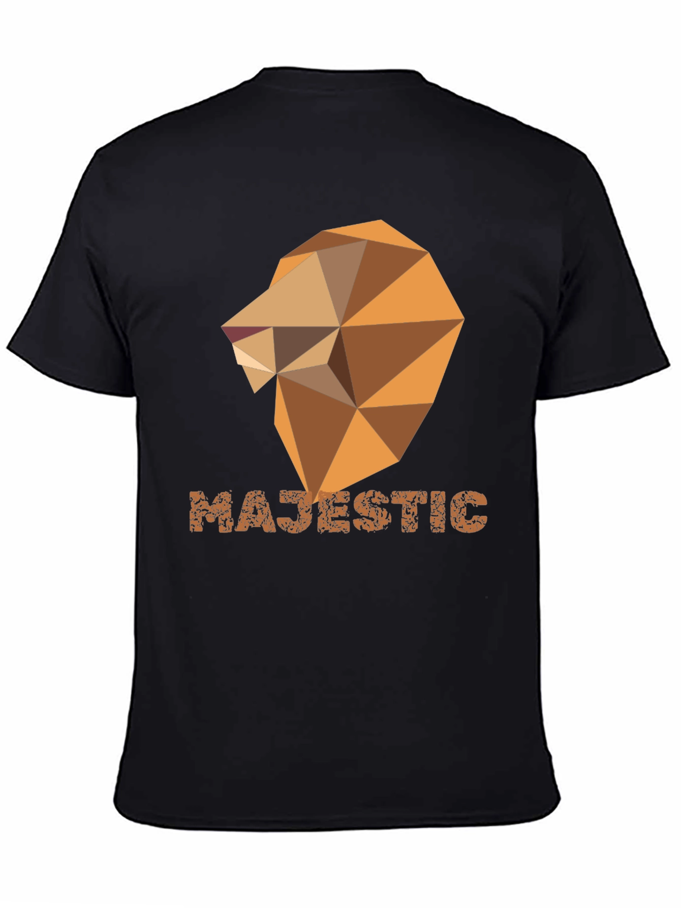Majestic Geometric Lion Graphic Tee - Stylish Black Shirt