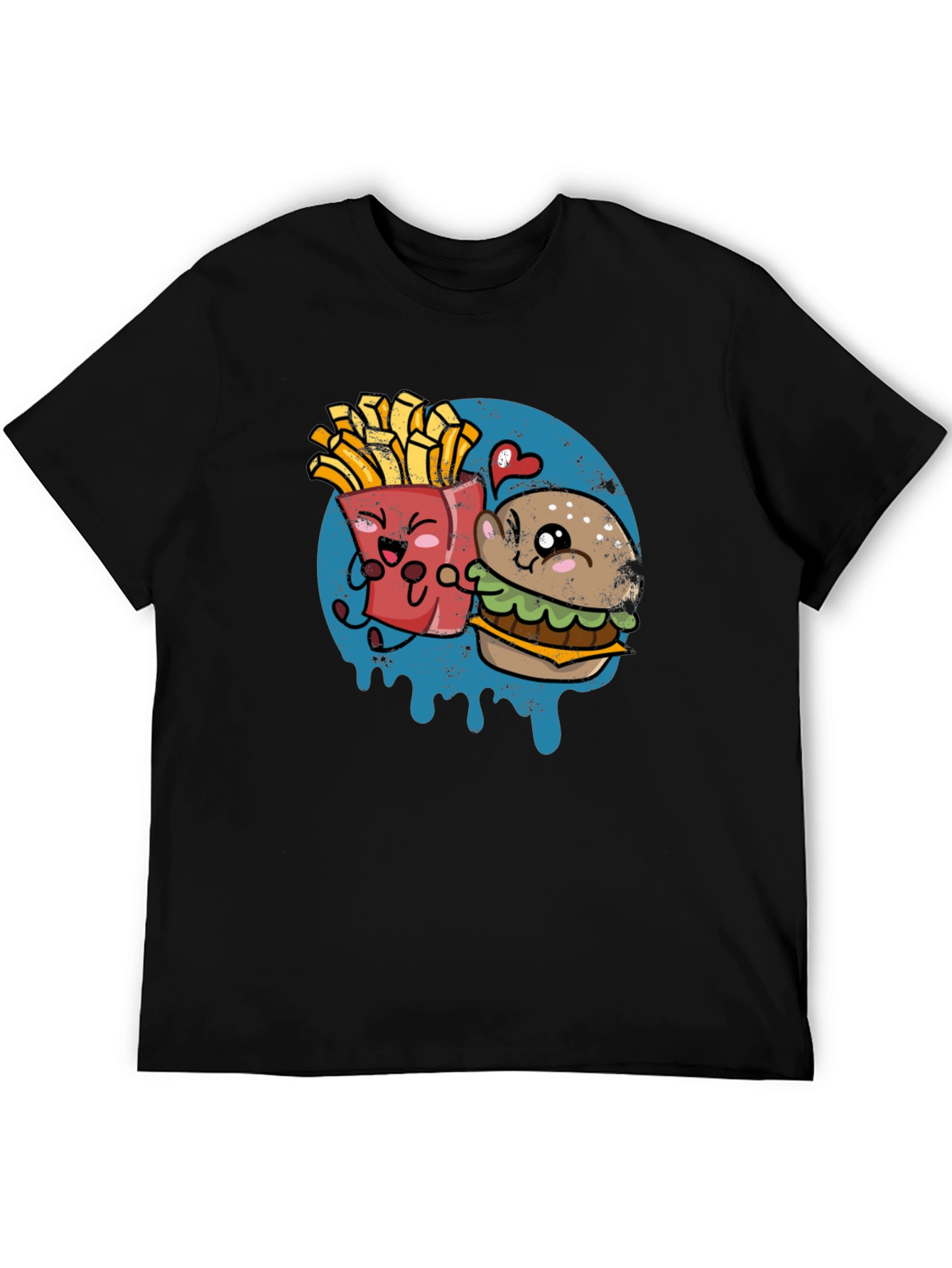 Burger & Fries Cartoon Graphic T-Shirt