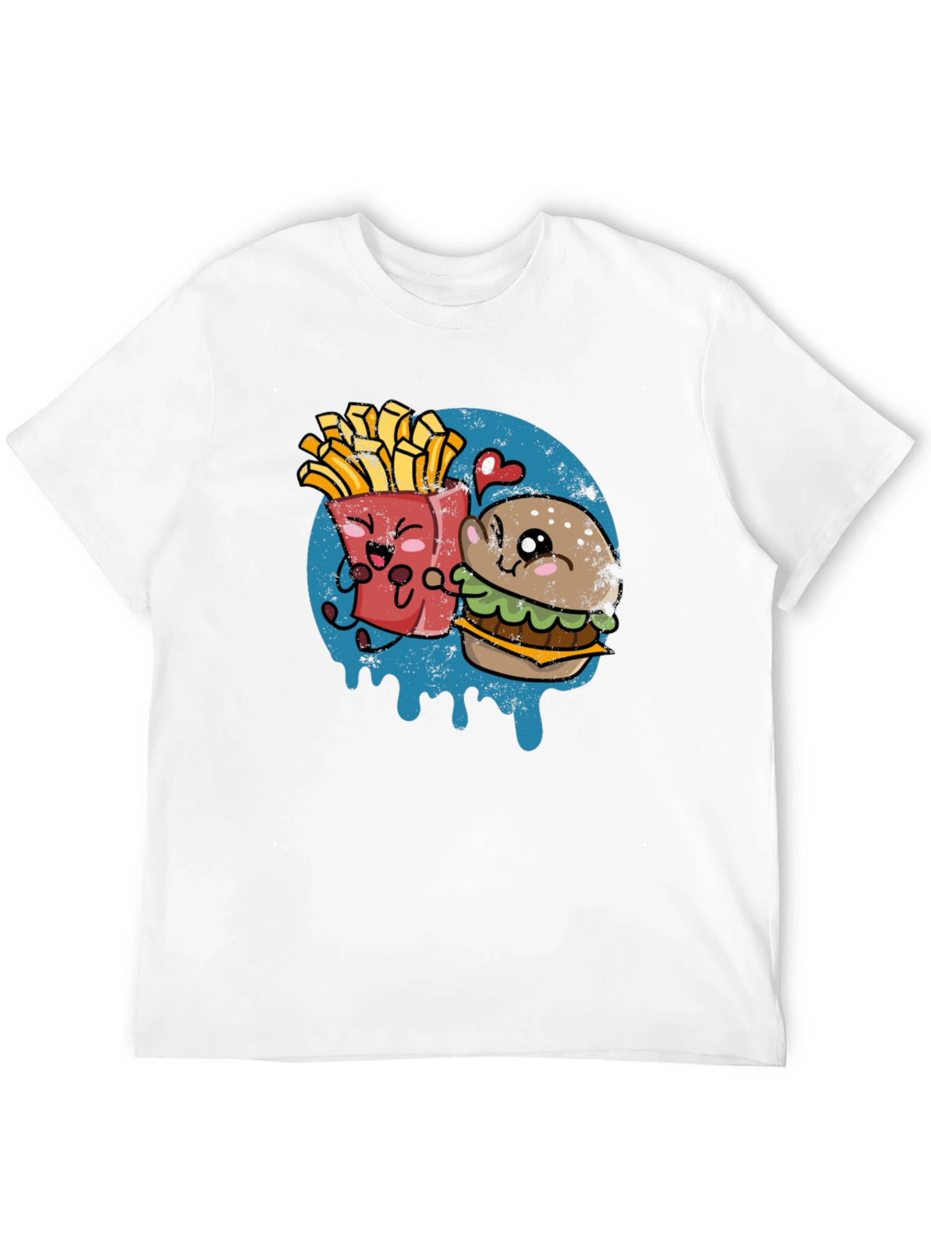 Burger & Fries Cartoon Graphic T-Shirt