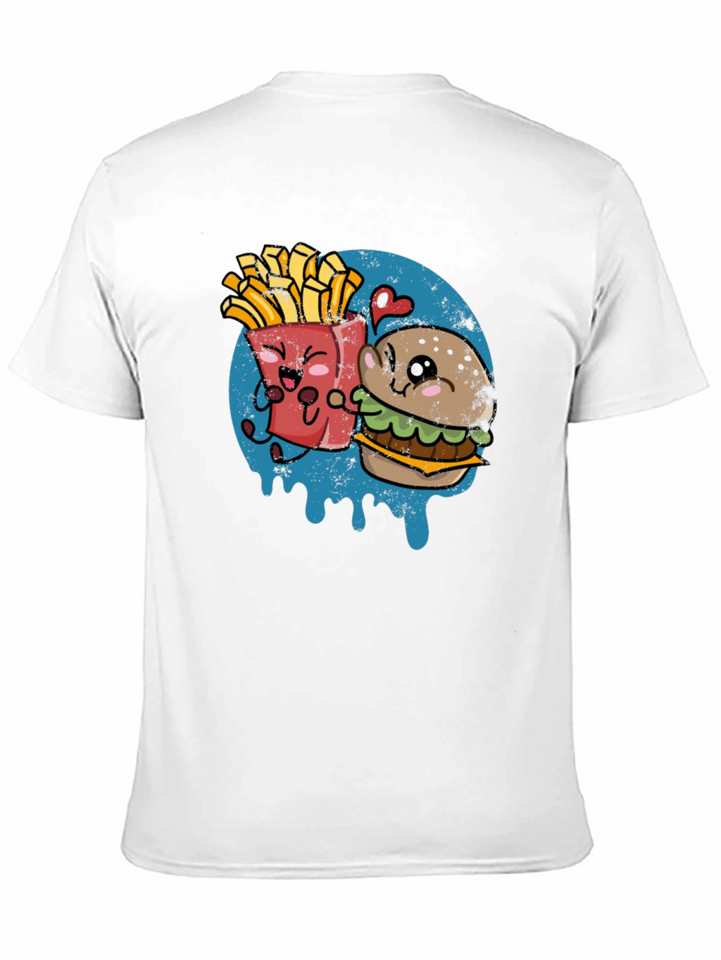 Burger & Fries Cartoon Graphic T-Shirt
