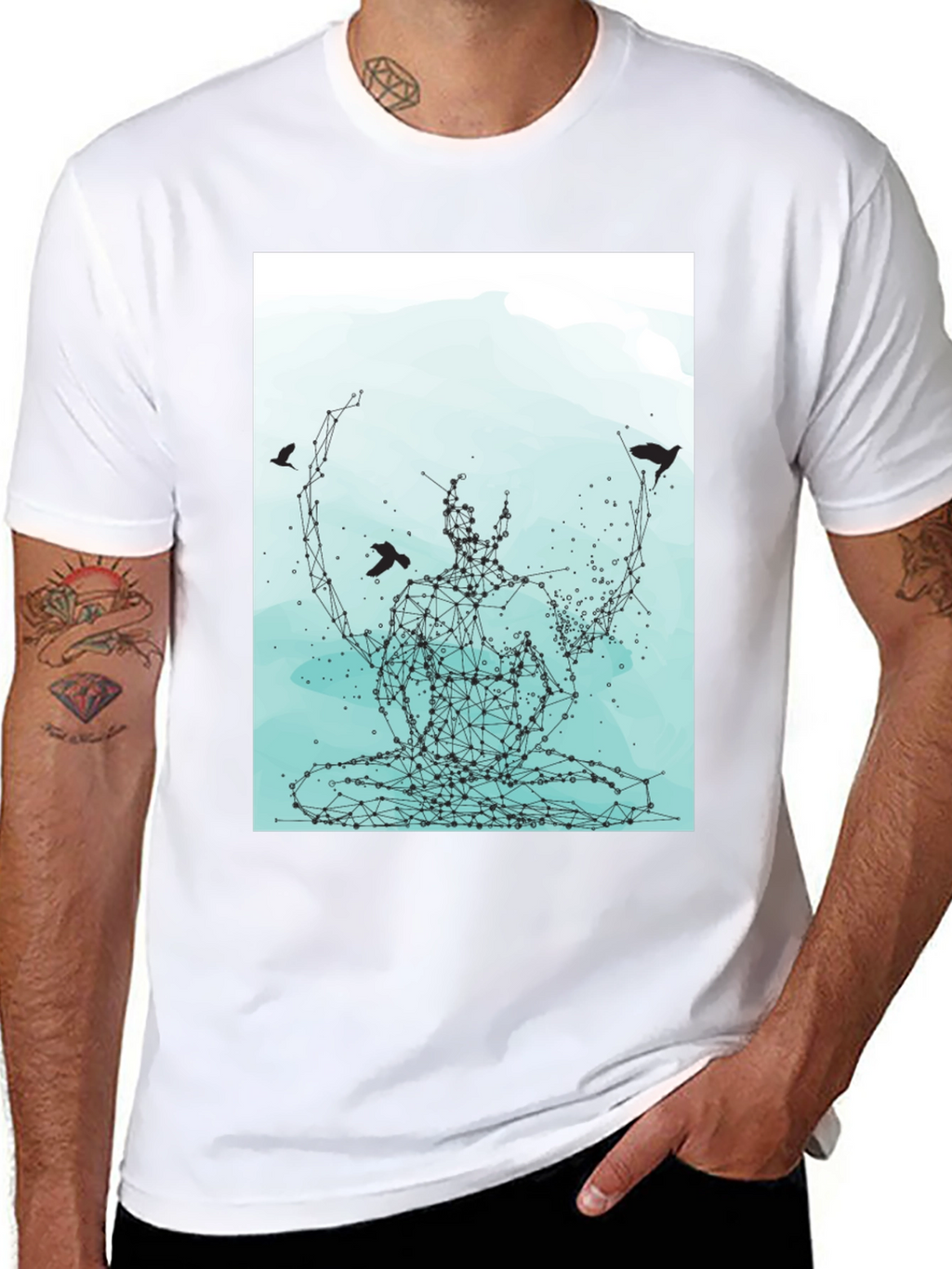Meditative Connection Graphic Tee - Black