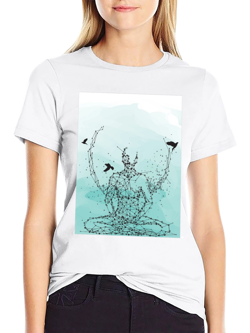 Meditative Connection Graphic Tee - Black