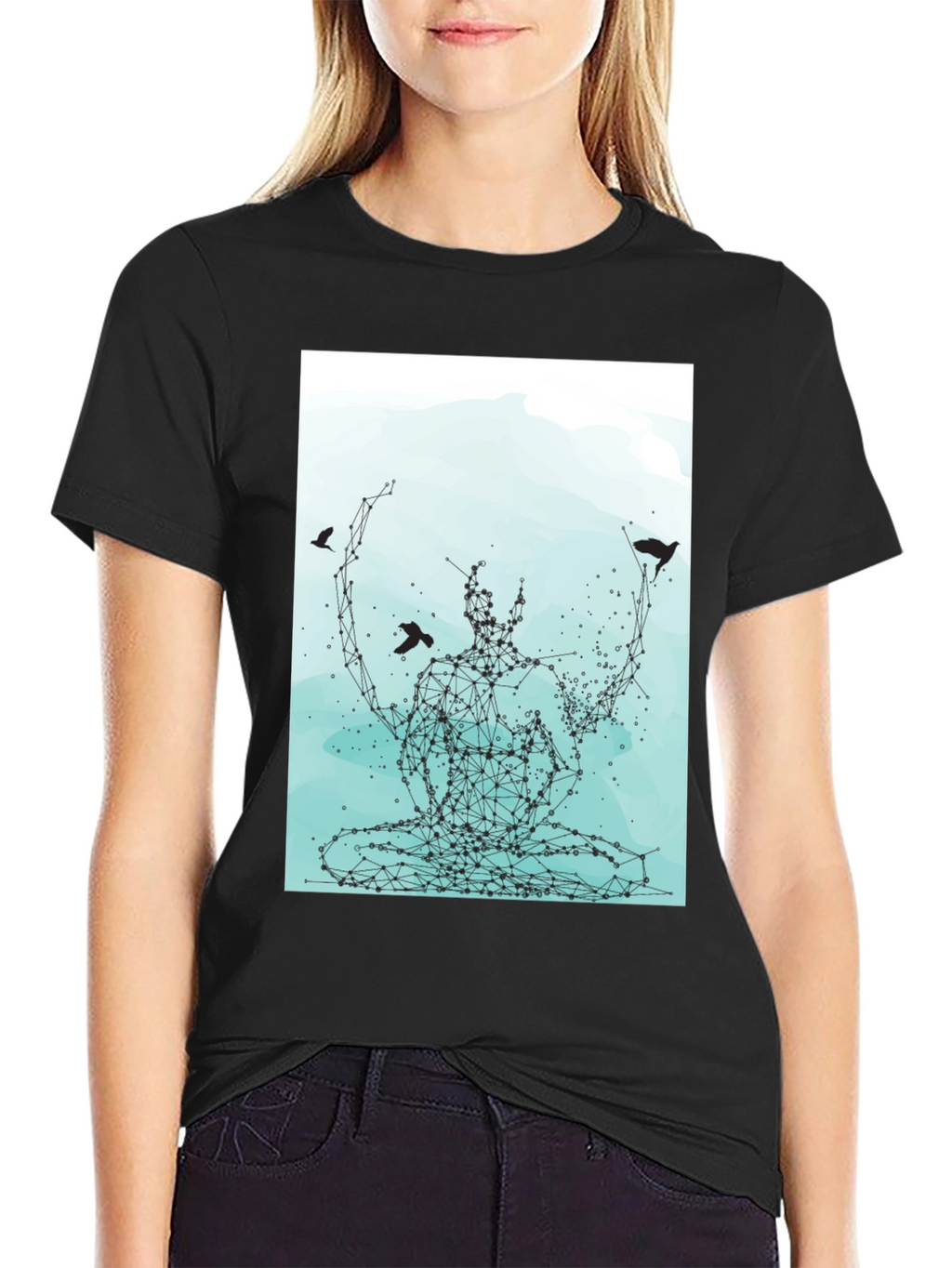 Meditative Connection Graphic Tee - Black