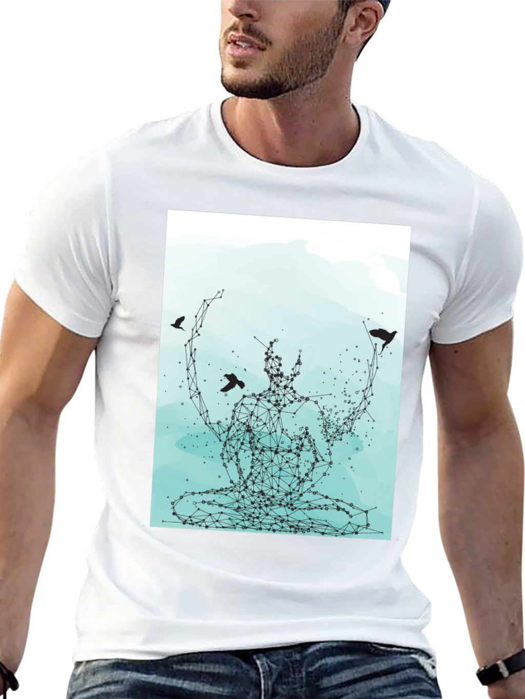 Meditative Connection Graphic Tee - Black