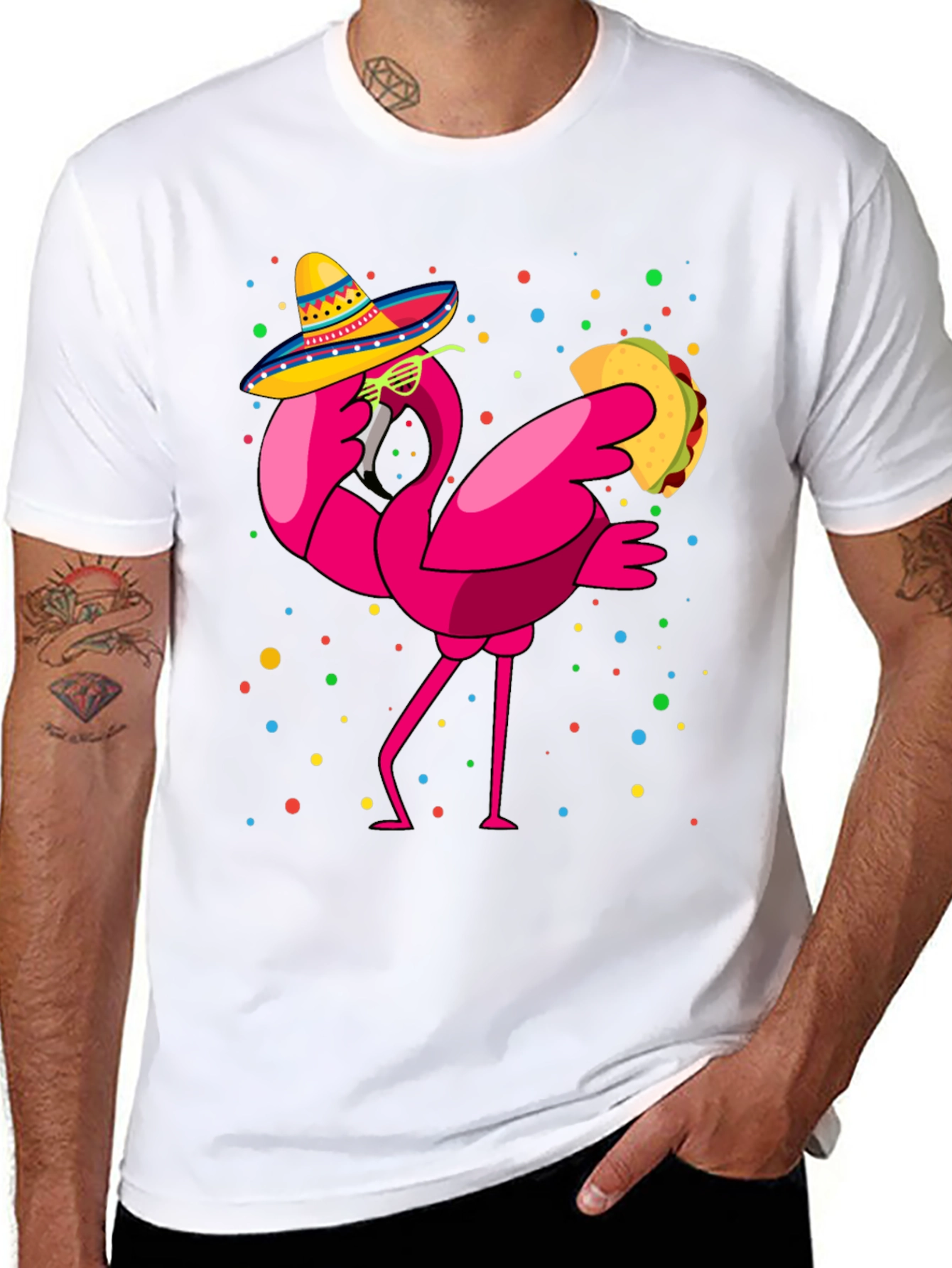 Flamingo Taco Fiesta T-Shirt - Cinco de Mayo Fun!