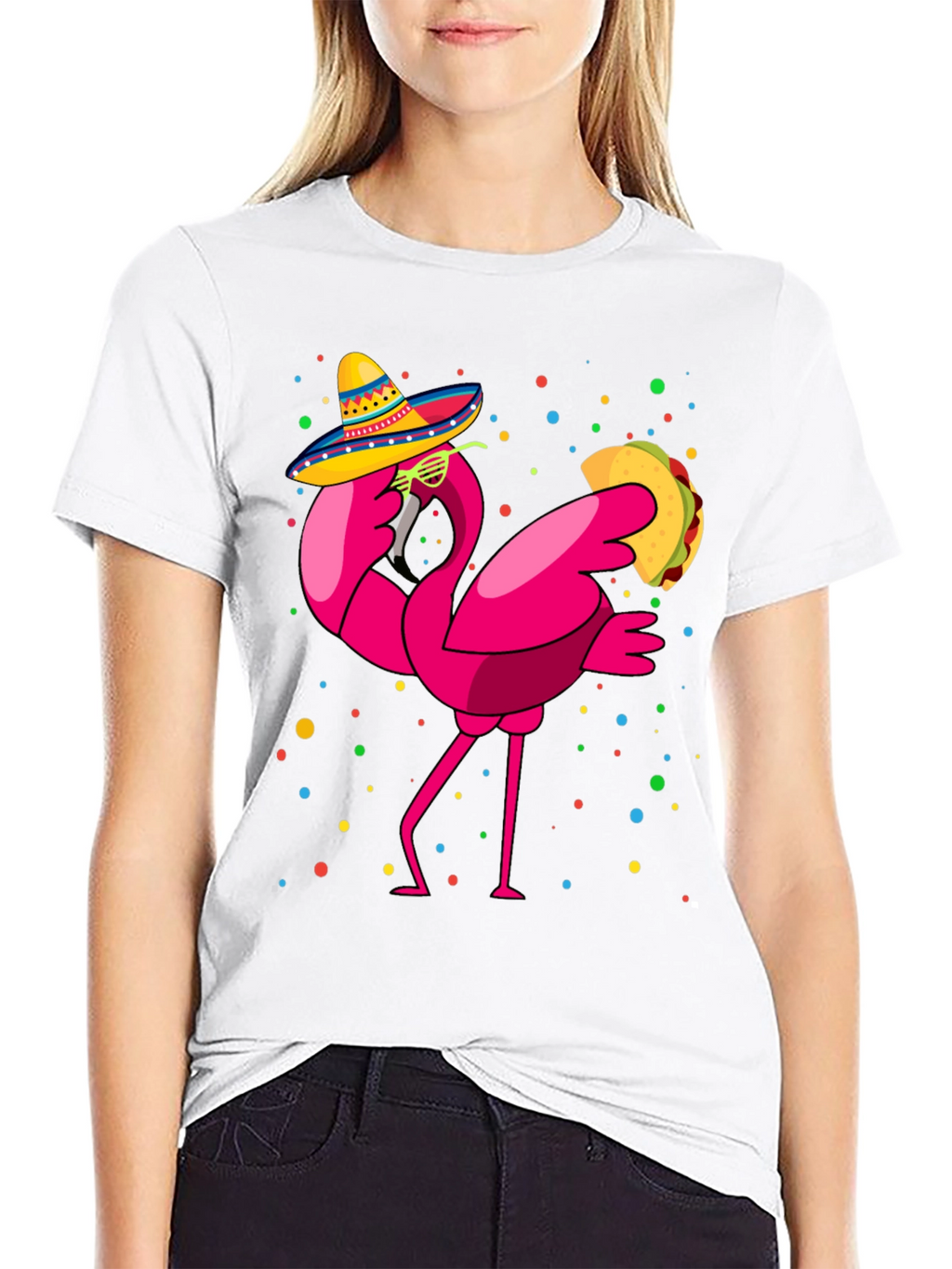 Flamingo Taco Fiesta T-Shirt - Cinco de Mayo Fun!
