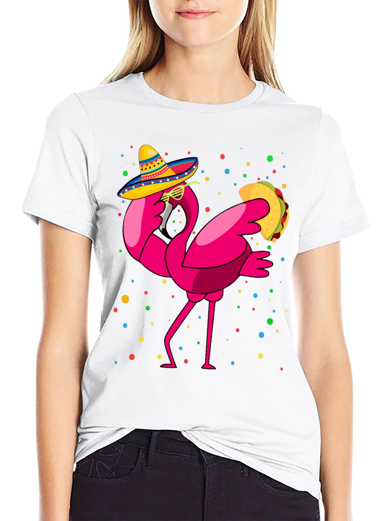 Flamingo Taco Fiesta T-Shirt - Cinco de Mayo Fun!