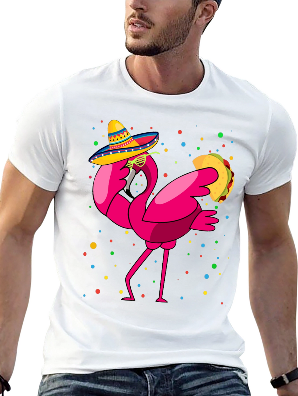 Flamingo Taco Fiesta T-Shirt - Cinco de Mayo Fun!