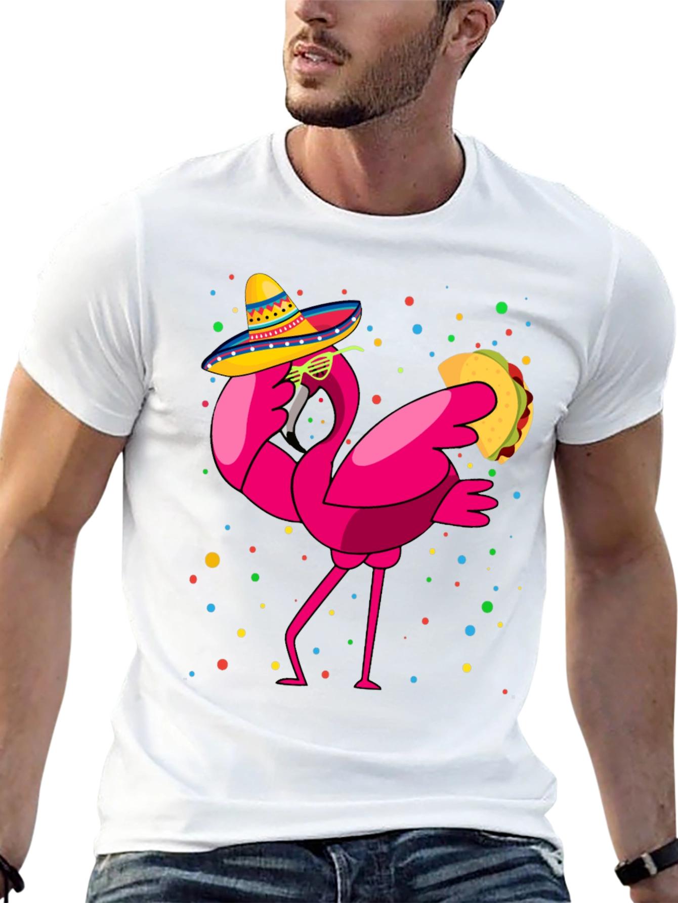 Flamingo Taco Fiesta T-Shirt - Cinco de Mayo Fun!