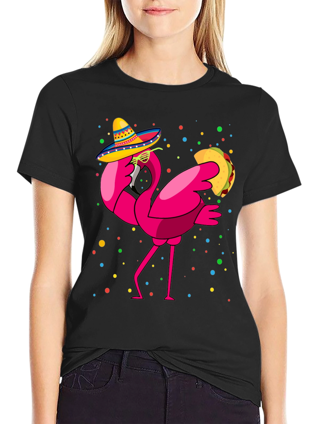 Flamingo Taco Fiesta T-Shirt - Cinco de Mayo Fun!