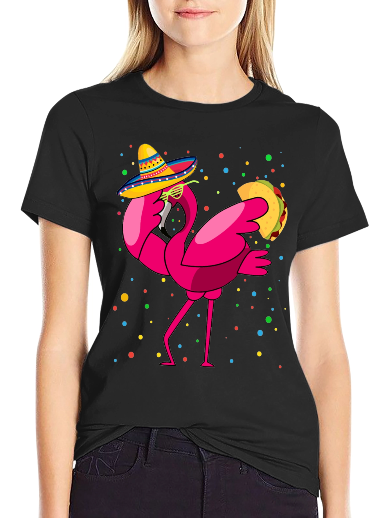Flamingo Taco Fiesta T-Shirt - Cinco de Mayo Fun!