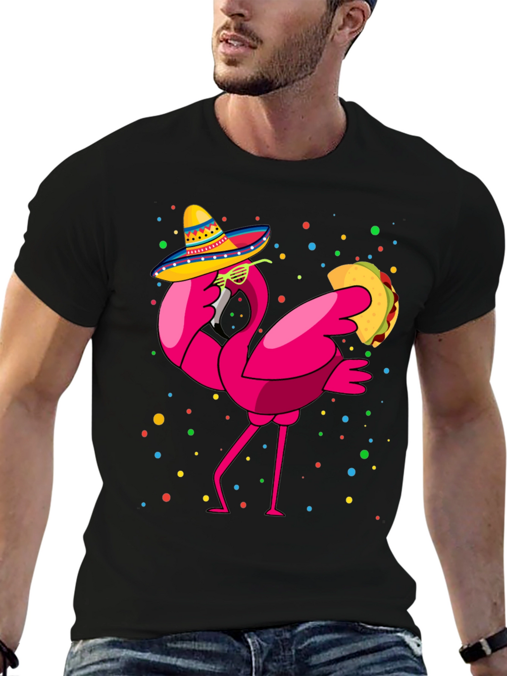 Flamingo Taco Fiesta T-Shirt - Cinco de Mayo Fun!