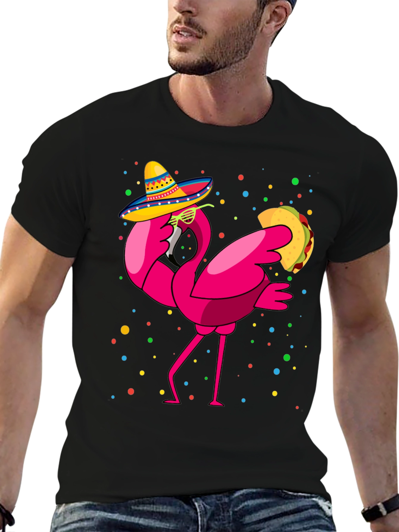 Flamingo Taco Fiesta T-Shirt - Cinco de Mayo Fun!