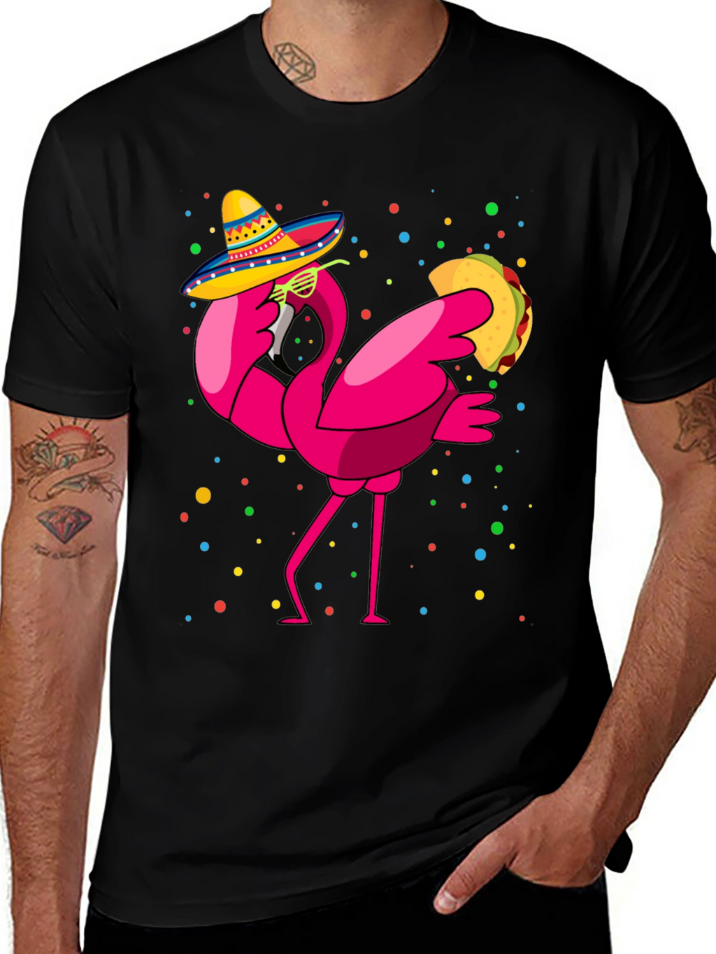 Flamingo Taco Fiesta T-Shirt - Cinco de Mayo Fun!