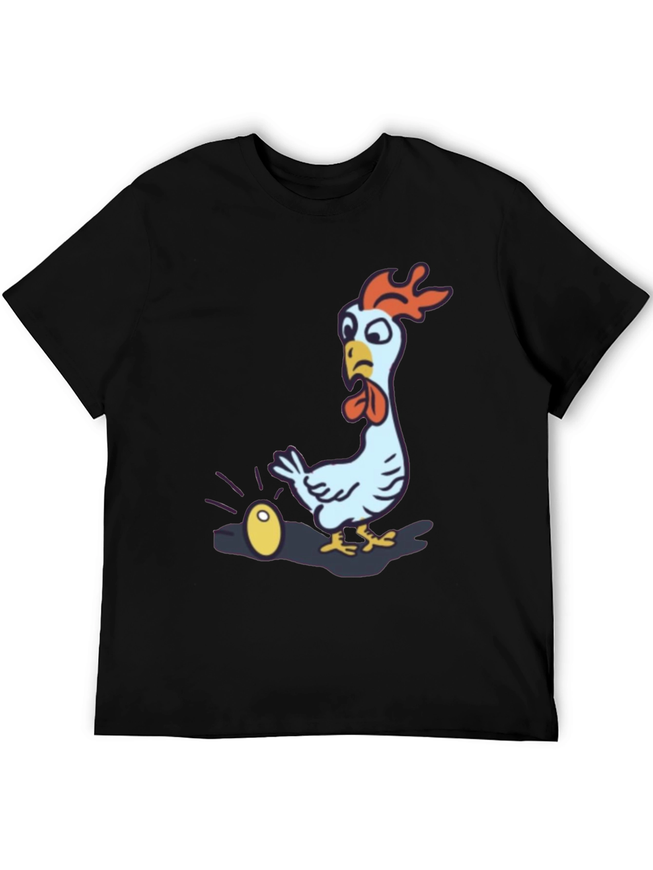 Funny Chicken Golden Egg Black T-Shirt