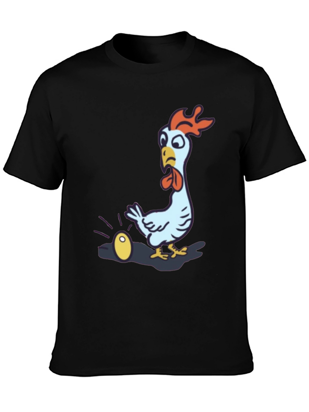 Funny Chicken Golden Egg Black T-Shirt