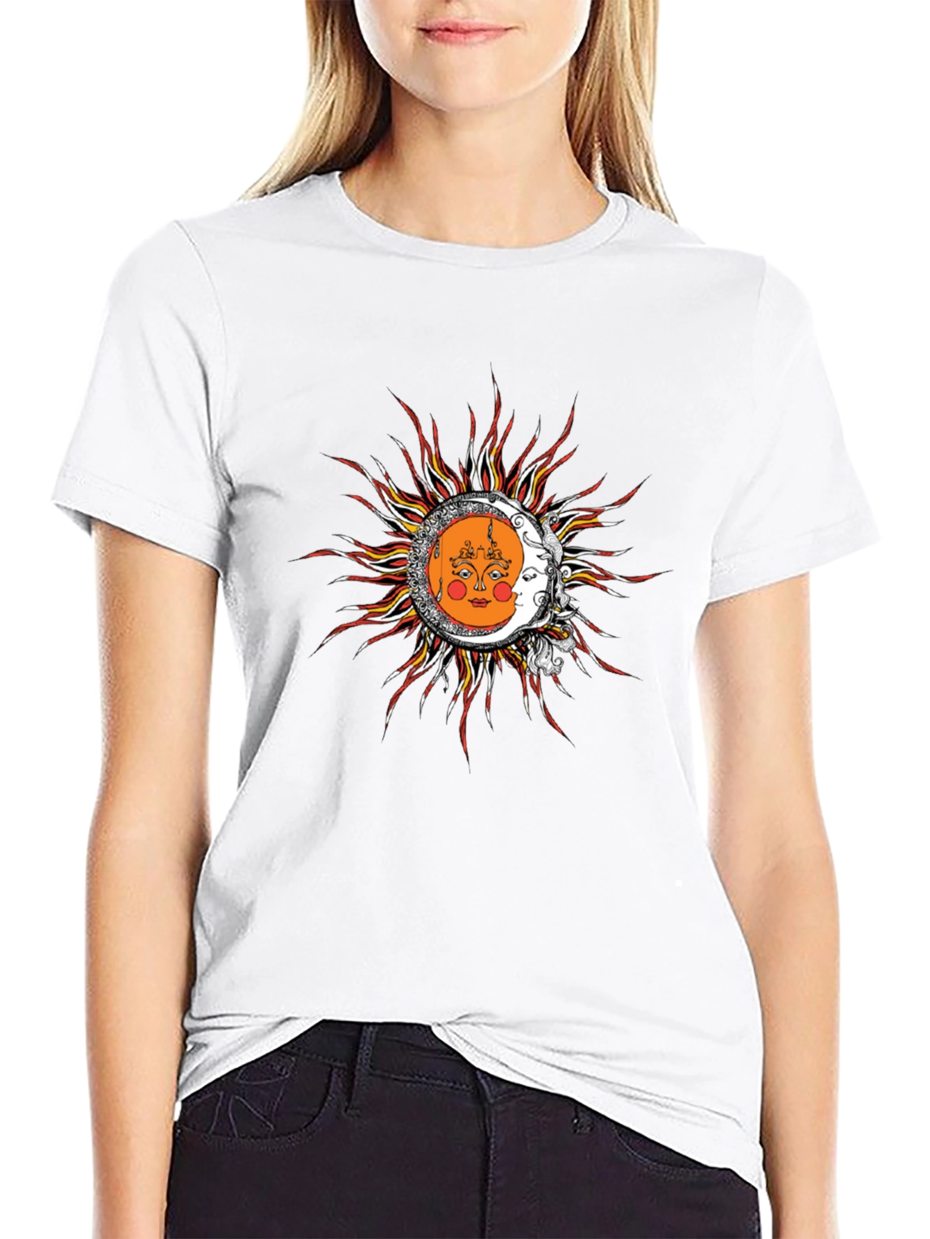 Sun and Moon Graphic T-Shirt - Celestial Design