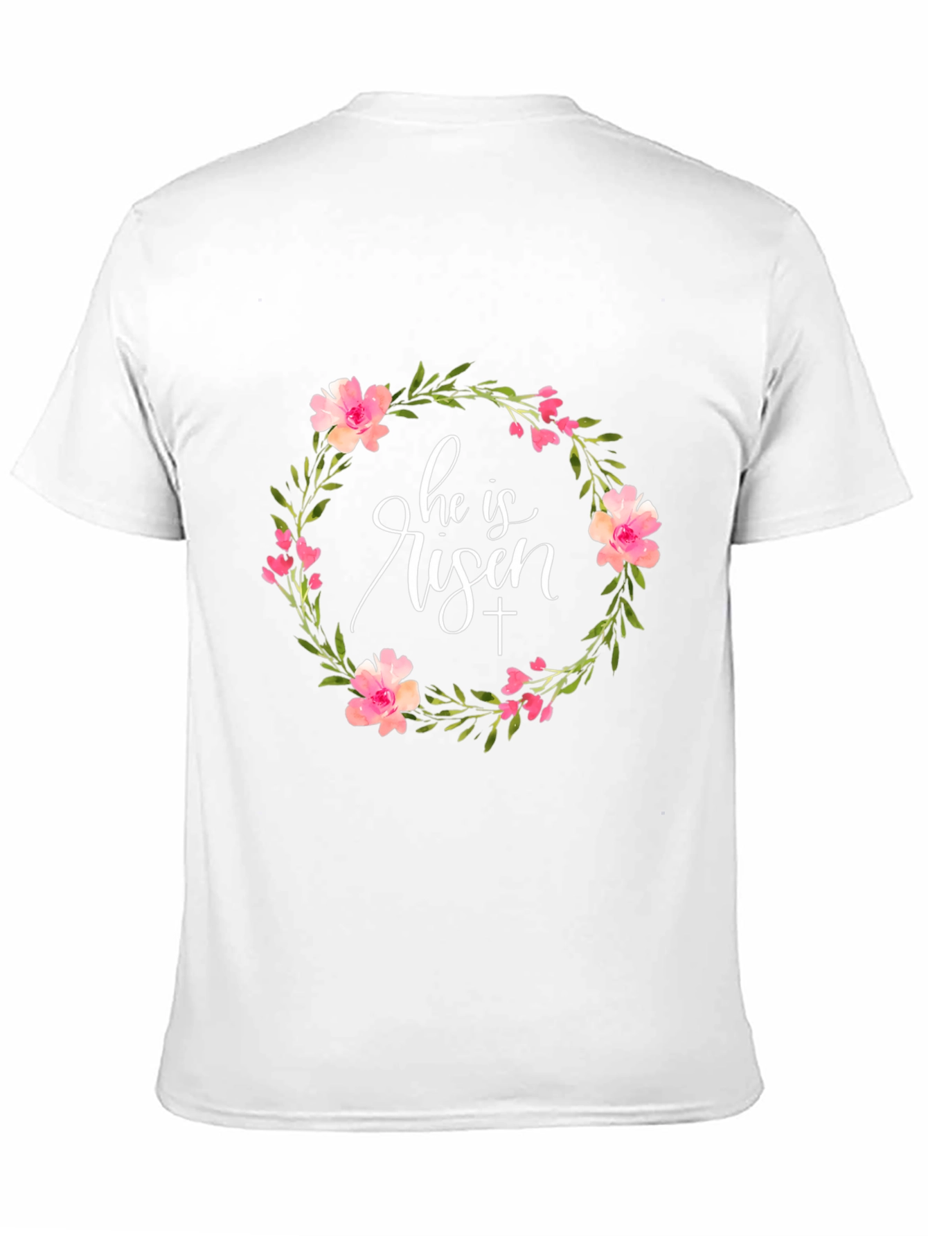 He is Risen Floral Wreath Easter T-Shirt
