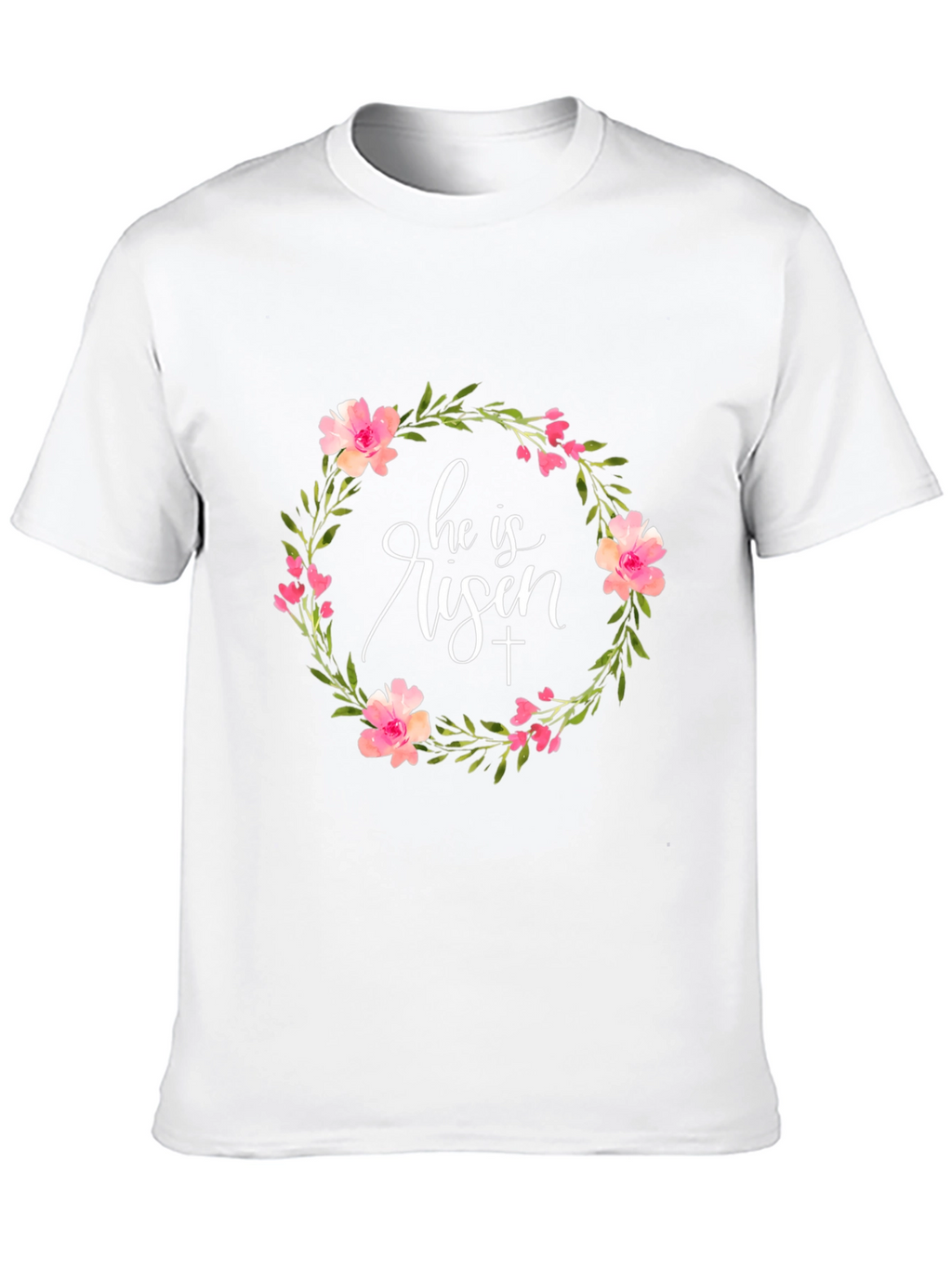 He is Risen Floral Wreath Easter T-Shirt