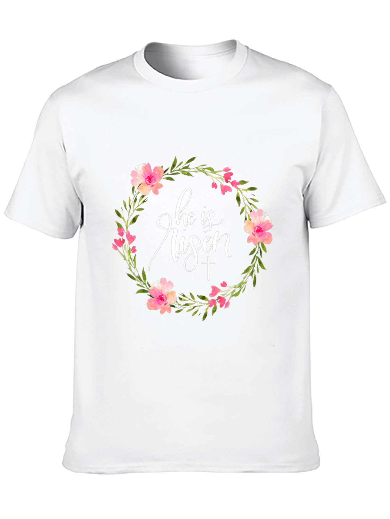 He is Risen Floral Wreath Easter T-Shirt