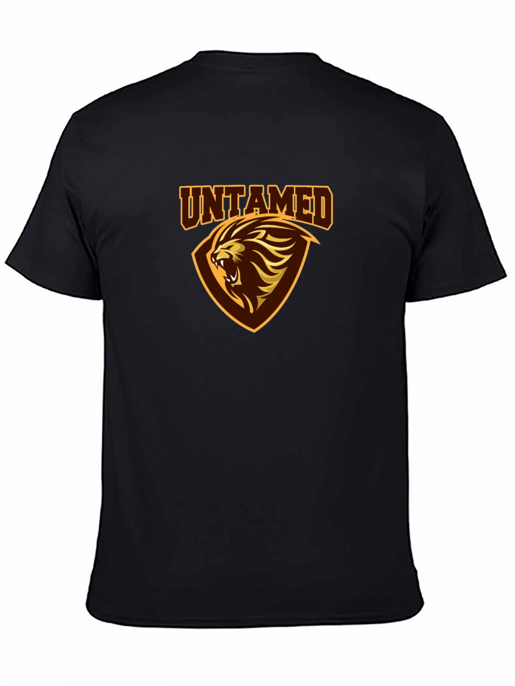 Untamed Lion Graphic Print Black T-Shirt
