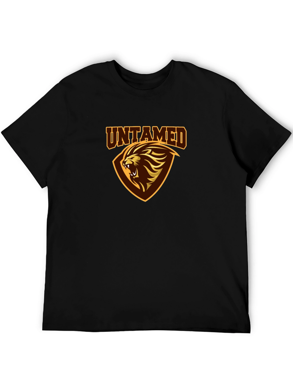 Untamed Lion Graphic Print Black T-Shirt