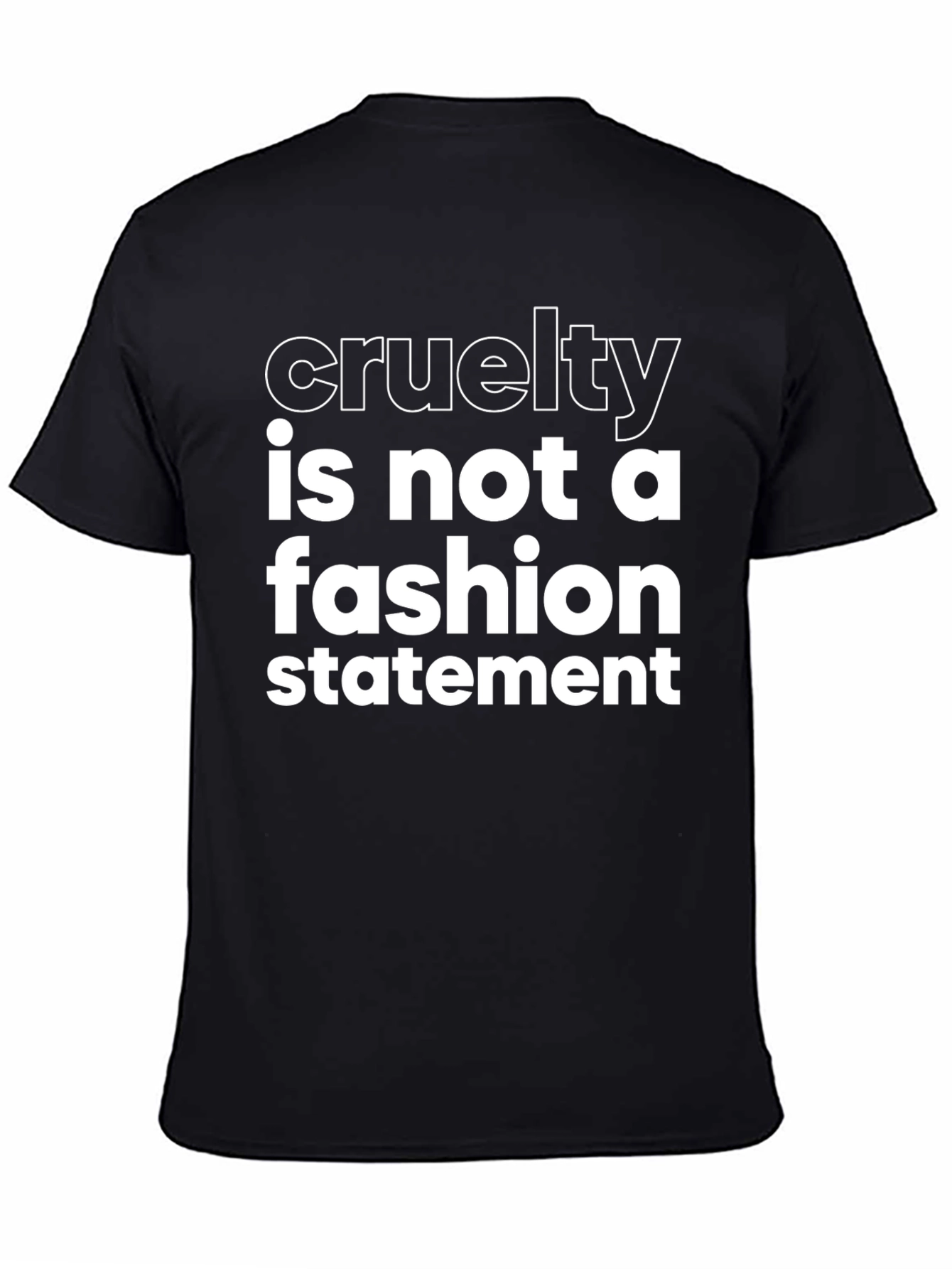 Cruelty Is Not a Fashion Statement Black T-Shirt
