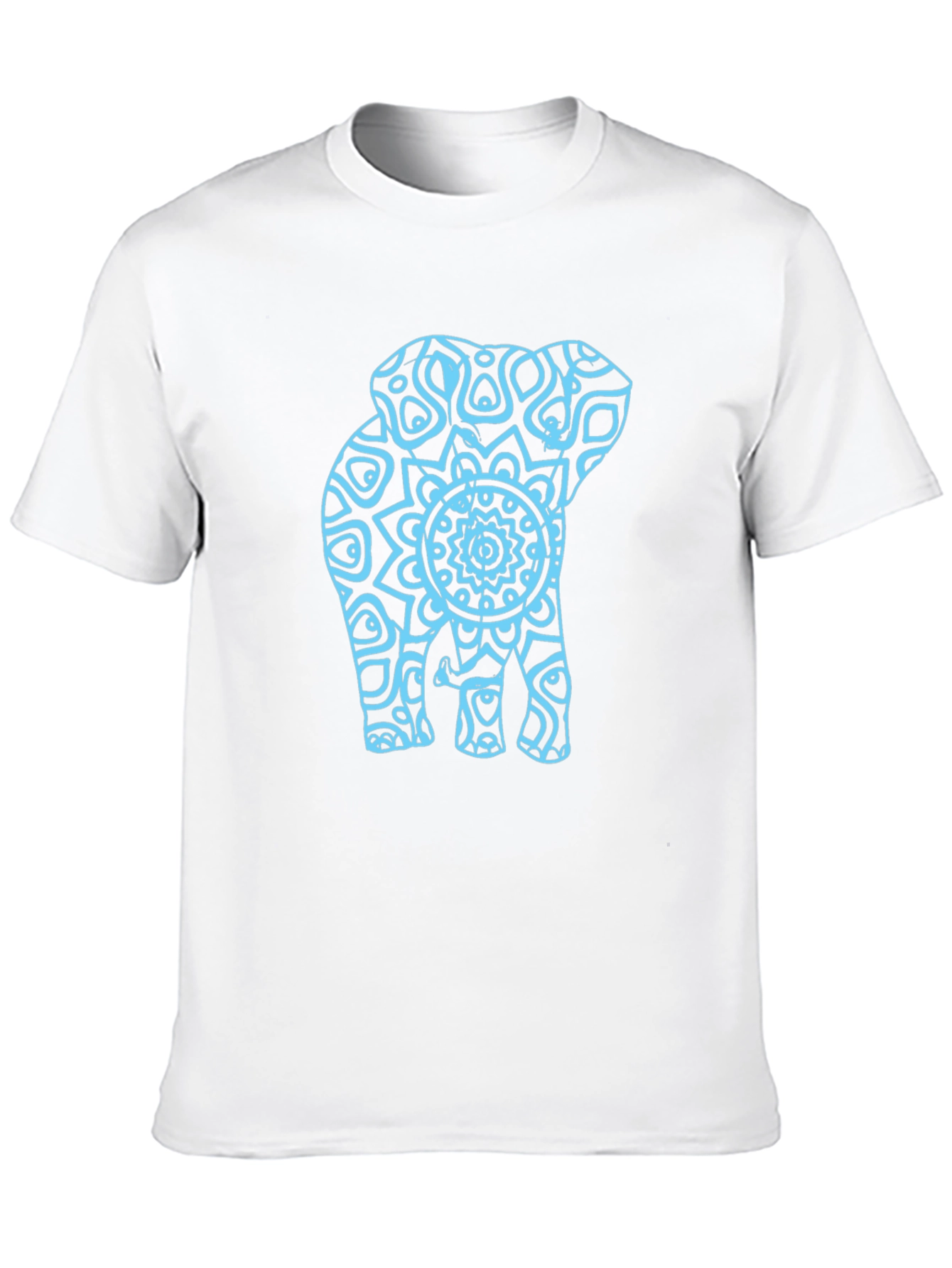 Elephant Mandala Graphic Tee - Casual Black T-Shirt