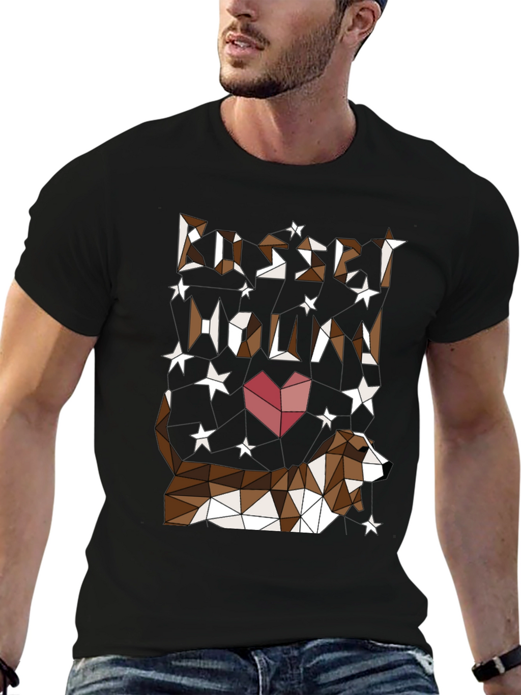 Geometric Basset Hound Graphic T-Shirt