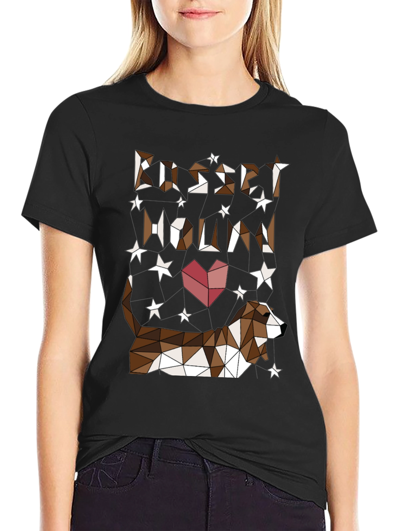 Geometric Basset Hound Graphic T-Shirt