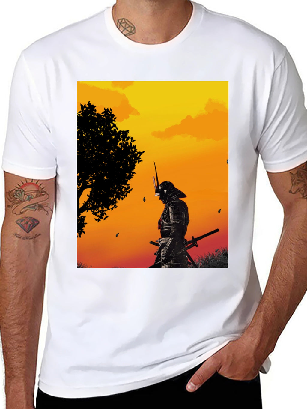Samurai Warrior Graphic Black T-Shirt