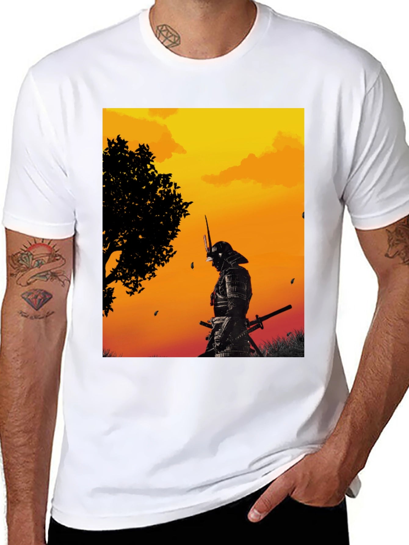 Samurai Warrior Graphic Black T-Shirt