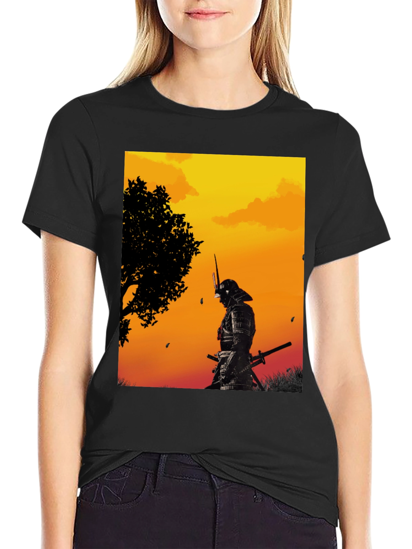 Samurai Warrior Graphic Black T-Shirt