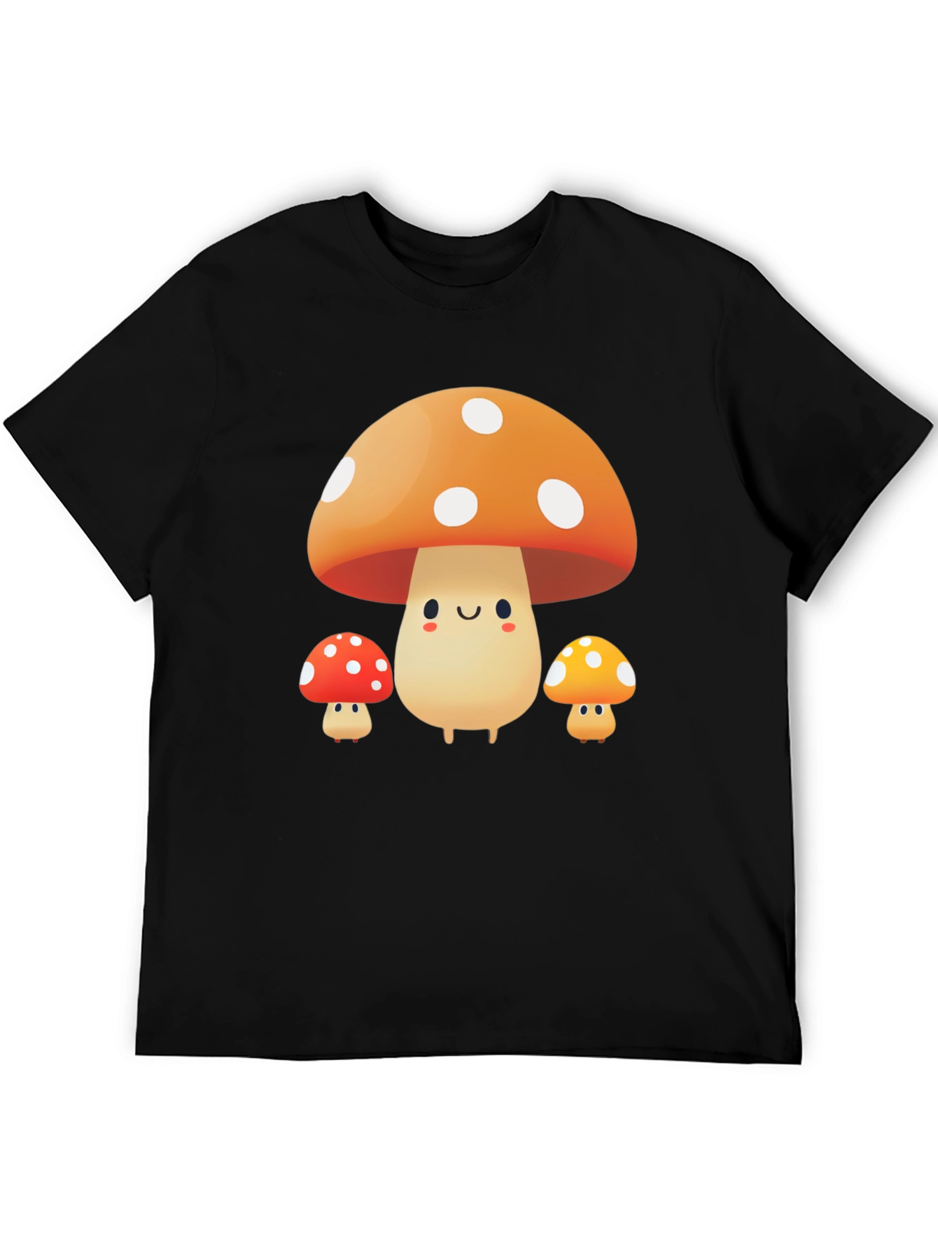 Cute Mushroom Trio Graphic Tee - Soft Cotton Comfort