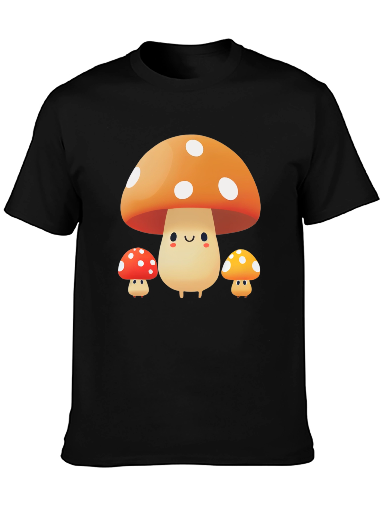 Cute Mushroom Trio Graphic Tee - Soft Cotton Comfort