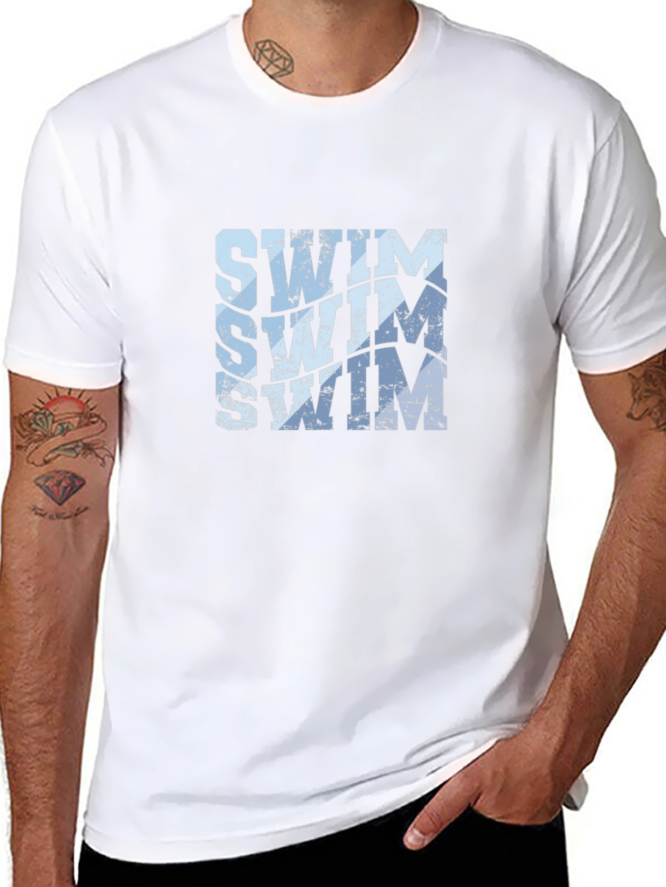 Swim Graphic Black T-Shirt