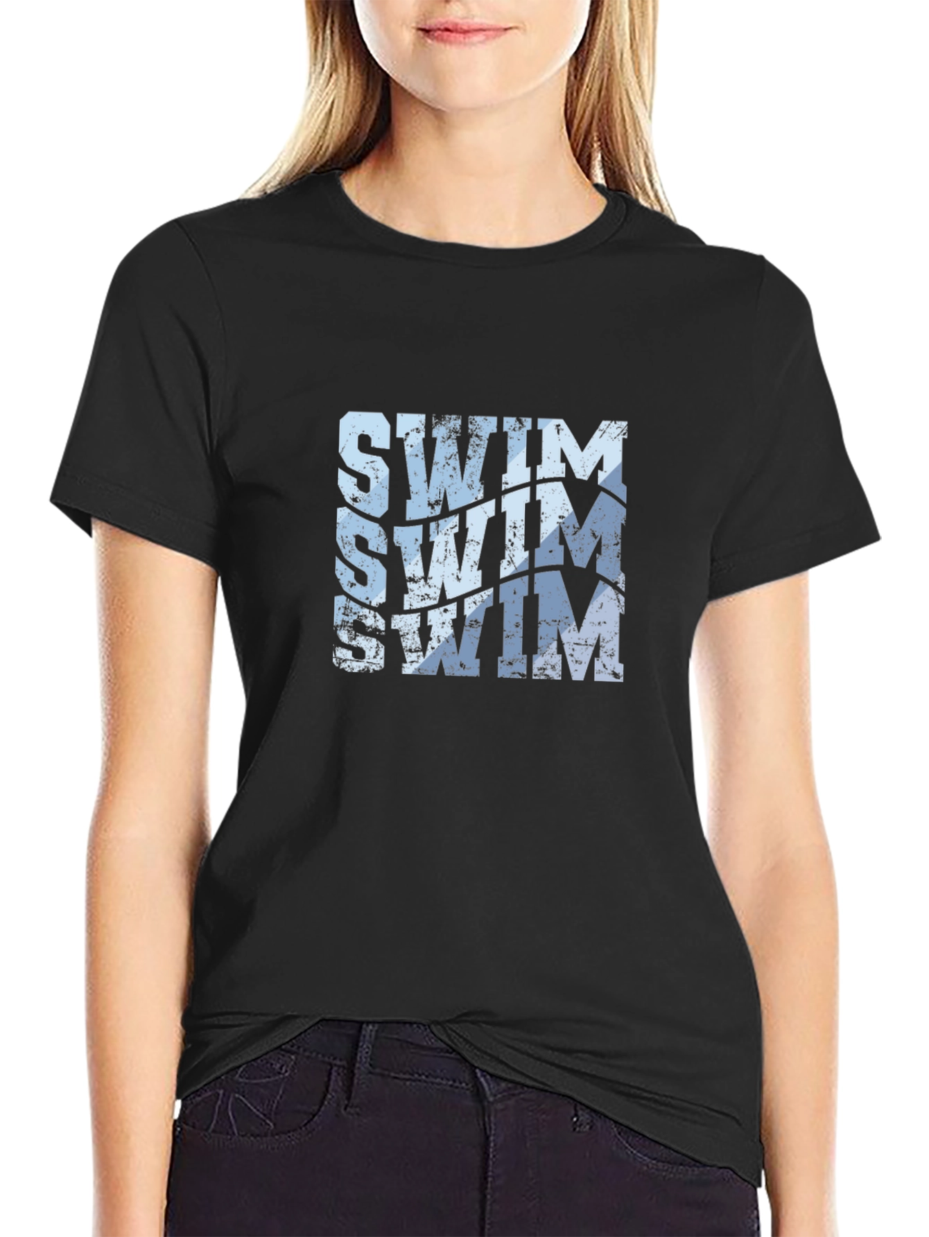 Swim Graphic Black T-Shirt