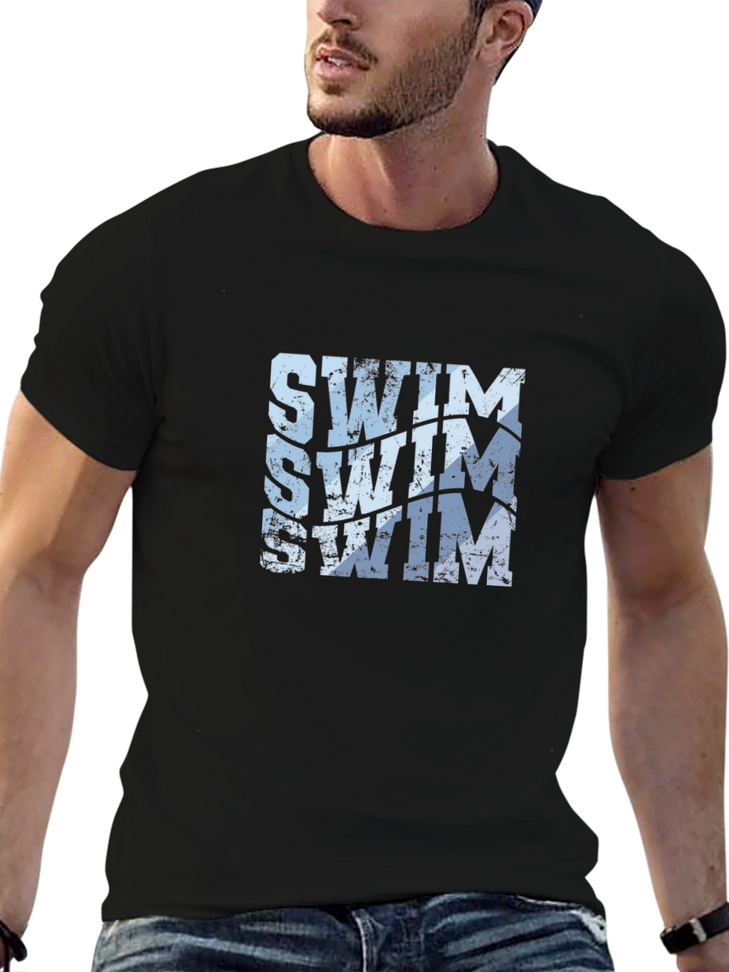 Swim Graphic Black T-Shirt