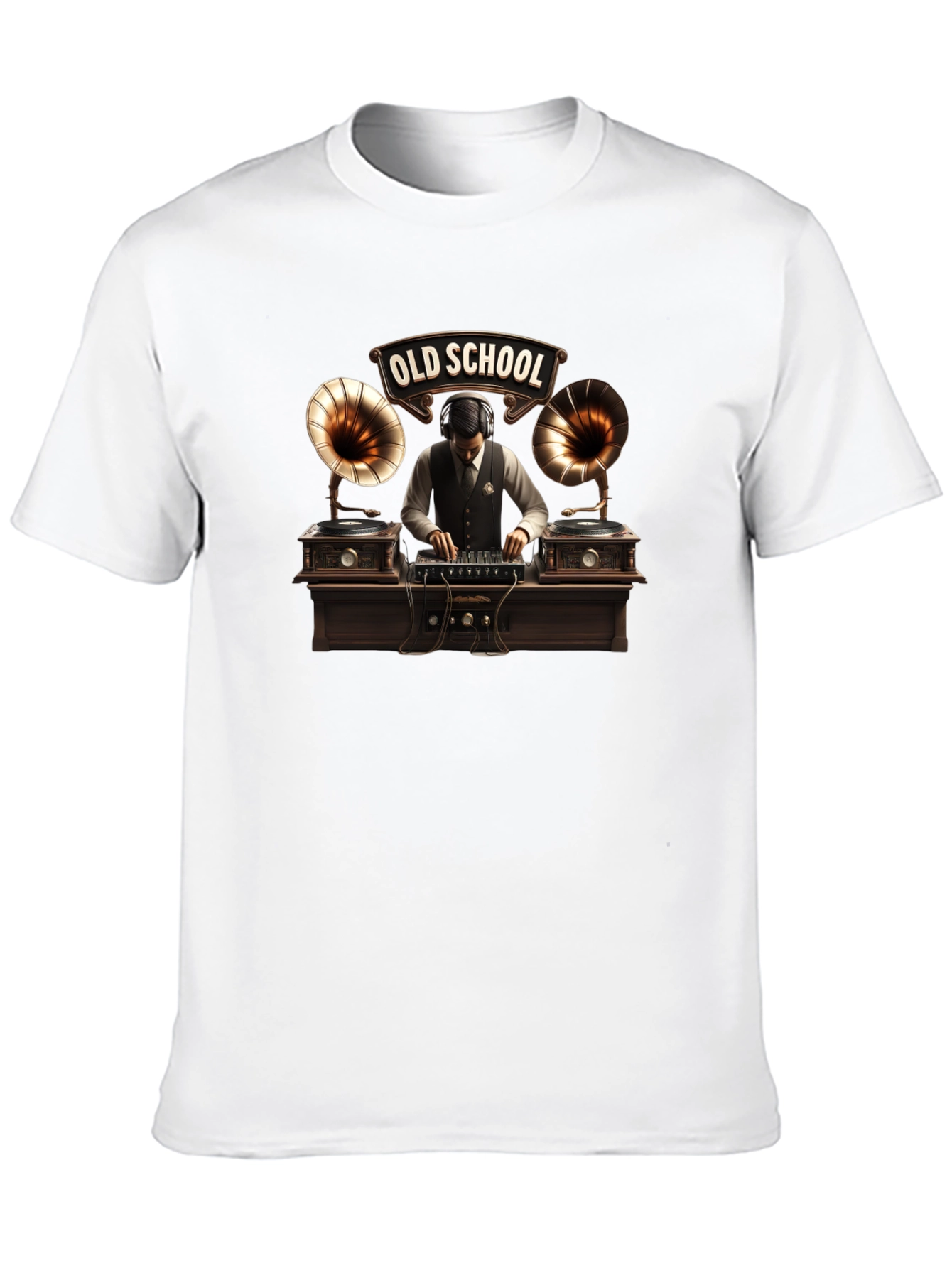 Old School DJ Black T-Shirt