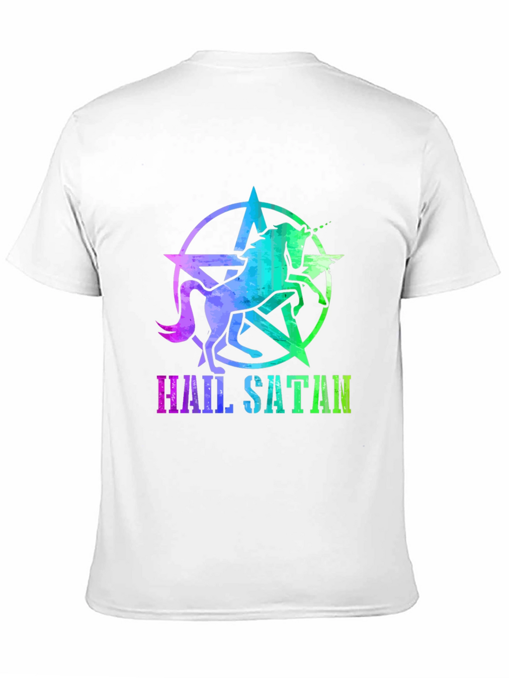 Hail Satan Unicorn Star Graphic T-Shirt