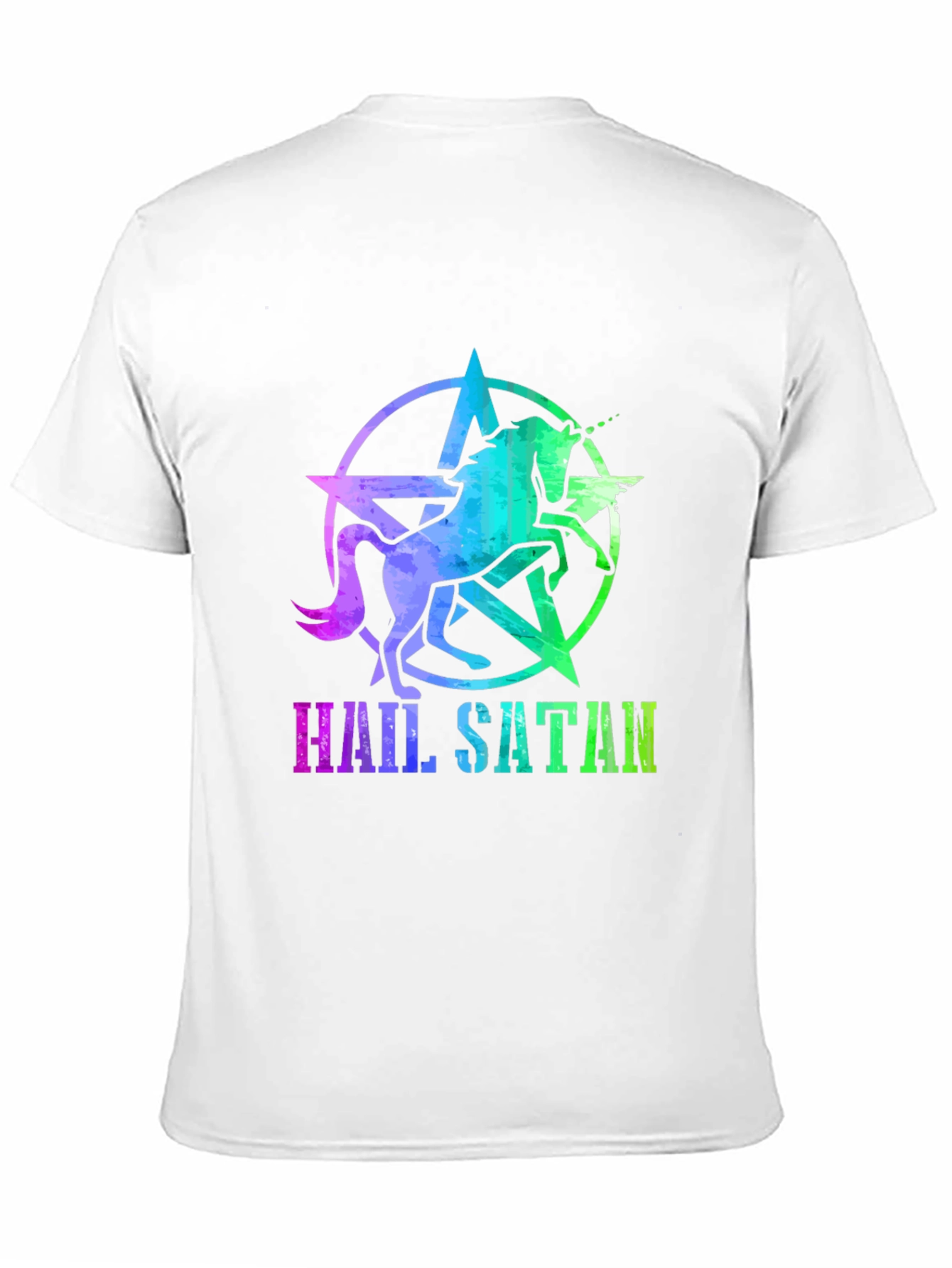 Hail Satan Unicorn Star Graphic T-Shirt