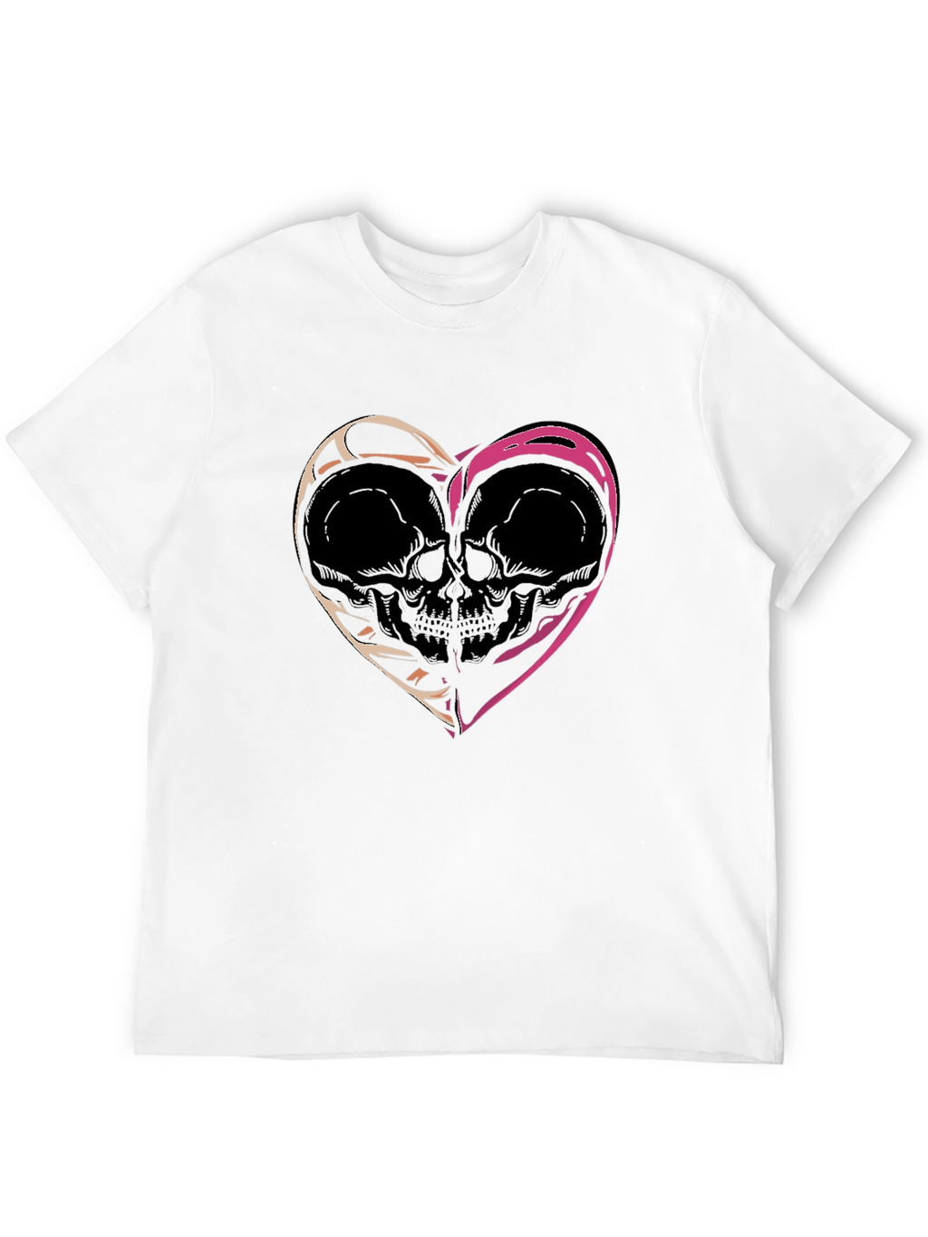 Skull Heart Graphic Tee - Edgy Black T-Shirt