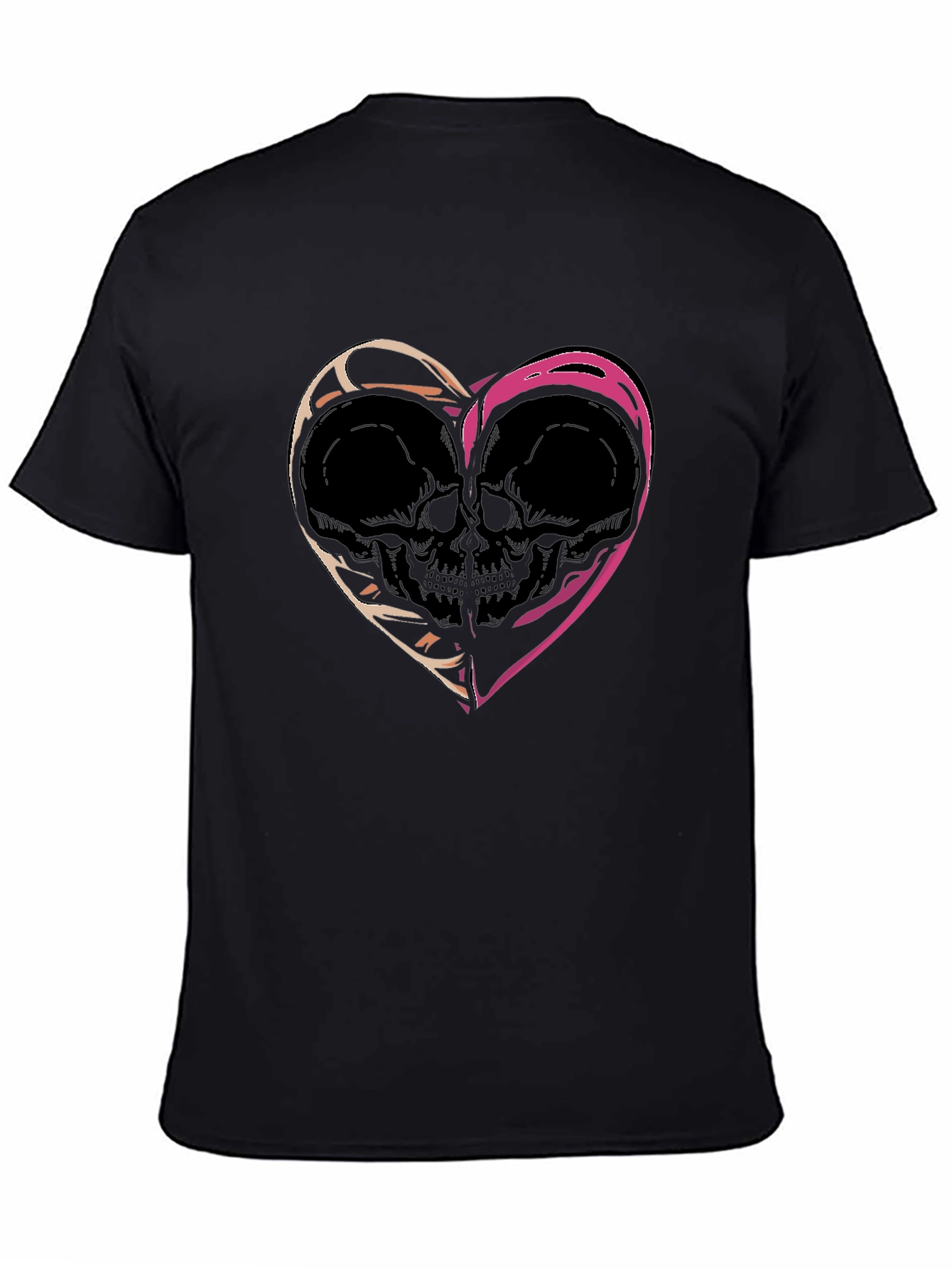 Skull Heart Graphic Tee - Edgy Black T-Shirt