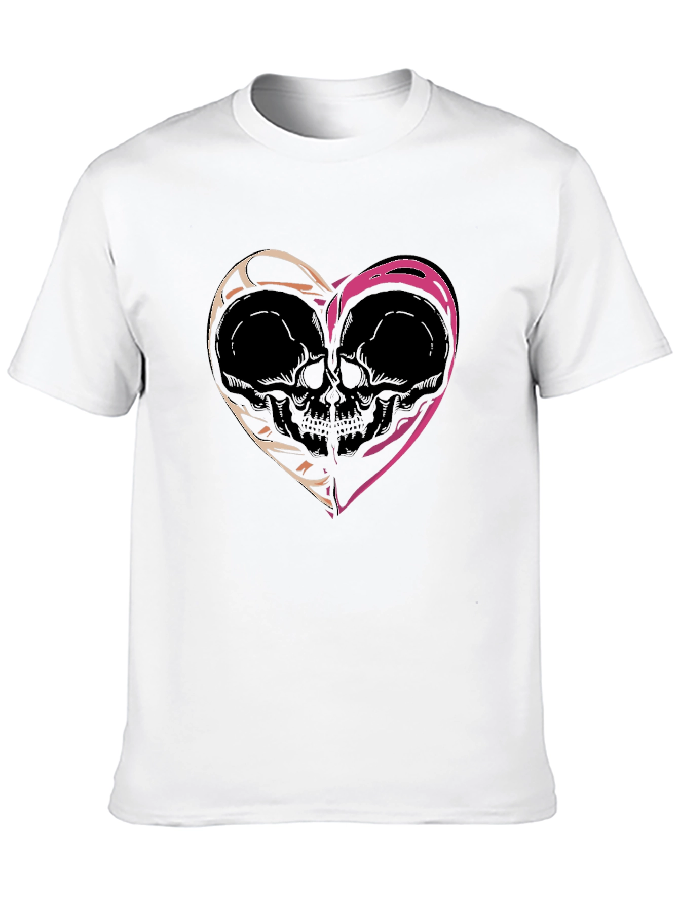 Skull Heart Graphic Tee - Edgy Black T-Shirt