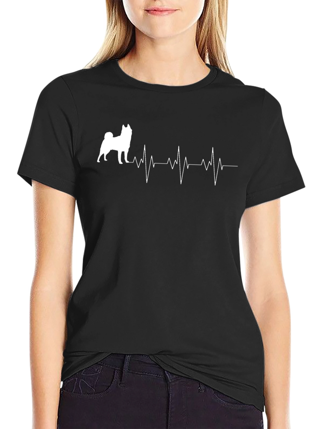 Dog Heartbeat T-Shirt - Unisex Black Tee